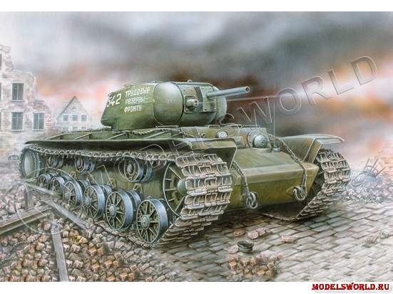 Склеиваемая пластиковая модель Тяжелый огнеметный танк КВ-8С. Масштаб 1:35 - фото 1