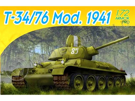 Склеиваемая пластиковая модель Советский танк T-34/76, 1941 г. Масштаб 1:72
