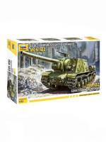 Склеиваемая пластиковая модель Советская САУ ИСУ-122. Подарочный набор. С красками. Масштаб 1:72