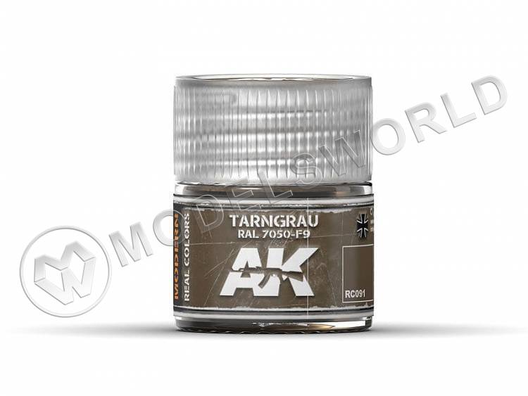 Акриловая лаковая краска AK Interactive Real Colors. Tarngrau RAL 7050-F9. 10 мл - фото 1