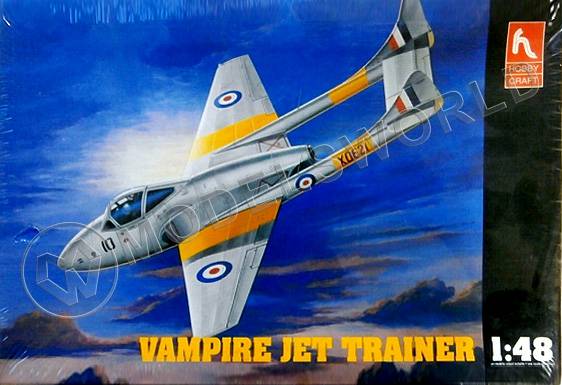 Склеиваемая пластиковая модель самолета Vampire T.11 Jet Trainer 1:48. (Без коробки. Пакет). Масштаб 1:48