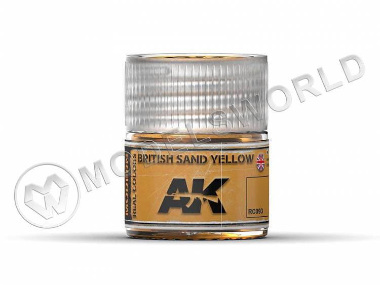 Акриловая лаковая краска AK Interactive Real Colors. British Sand Yellow. 10 мл - фото 1