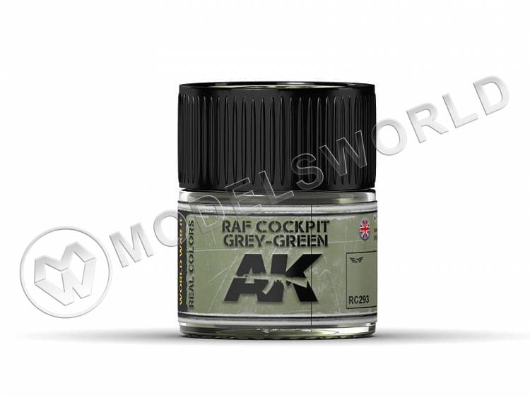Акриловая лаковая краска AK Interactive Real Colors. RAF Cockpit Grey-Green. 10 мл - фото 1