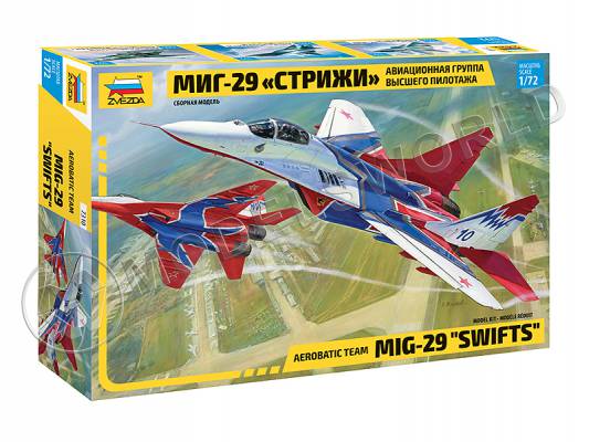 Склеиваемая пластиковая модель МиГ-29 "Стрижи". Масштаб 1:72