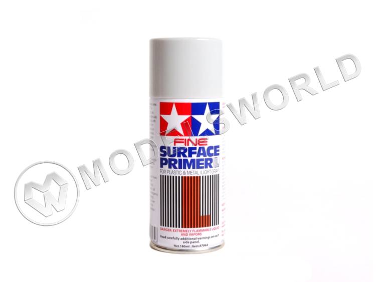 Грунтовка аэрозольная Tamiya Fine Surface Primer L светло-серая (L.Grey), 180 мл - фото 1