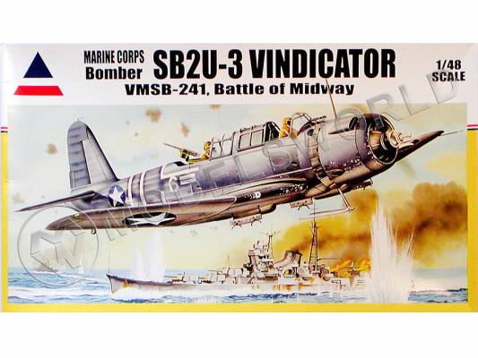 Склеиваемая пластиковая модель самолет SB2U-3 Vindicator. Масштаб 1:48