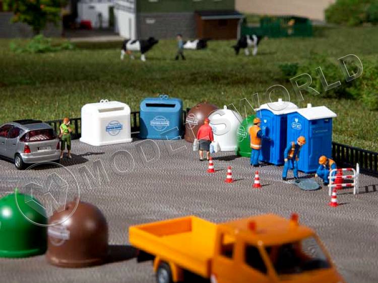 Биотуалеты и мусорные контейнеры, 7 шт. Масштаб H0/TT - фото 1
