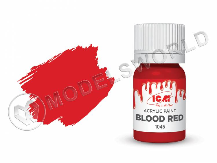 Акриловая краска ICM, цвет Кровавый (Blood Red), 12 мл - фото 1
