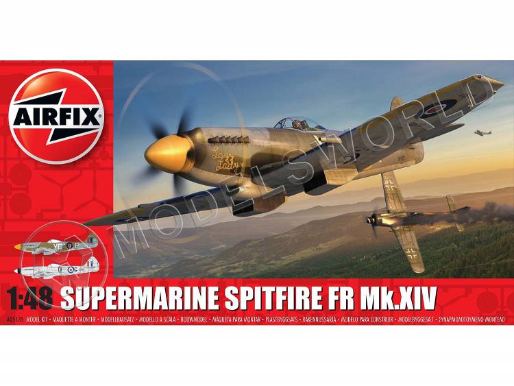 Склеиваемая пластиковая модель самолета Spitfire FR Mk.XIV. Масштаб 1:48 - фото 1